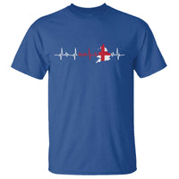 England Heartbeat EKG English Flag Map T Shirt
