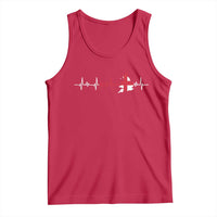 England Heartbeat EKG English Flag Map Tank Top