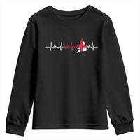 England Heartbeat EKG English Flag Map Youth Sweatshirt