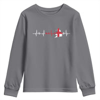 England Heartbeat EKG English Flag Map Youth Sweatshirt