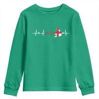 England Heartbeat EKG English Flag Map Youth Sweatshirt