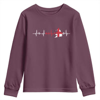 England Heartbeat EKG English Flag Map Youth Sweatshirt