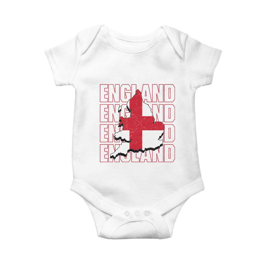 England Map St George's Cross English Roots Baby Onesie