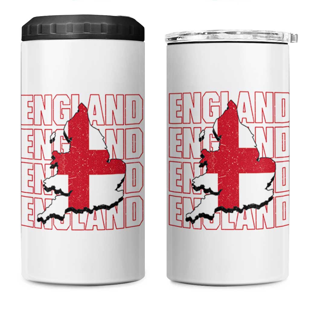 England Map St George's Cross English Roots 4 in 1 Can Cooler Tumbler