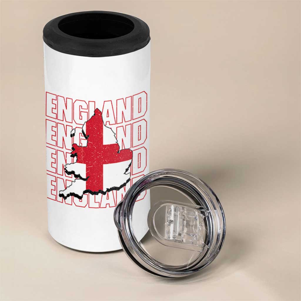 England Map St George's Cross English Roots 4 in 1 Can Cooler Tumbler