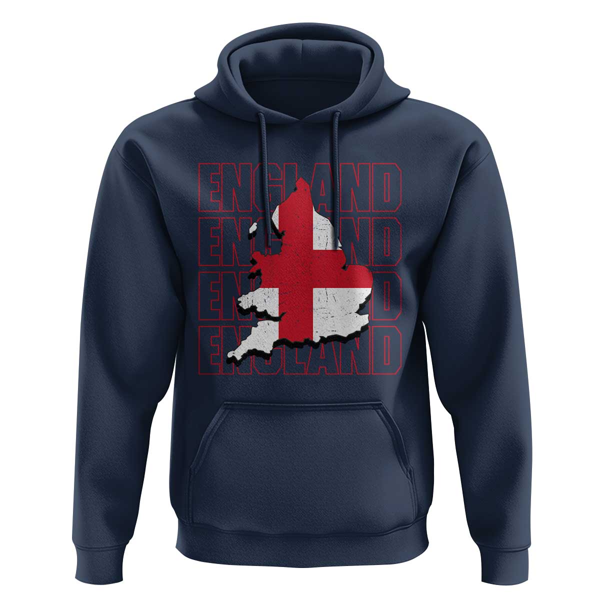 England Map St George's Cross English Roots Hoodie