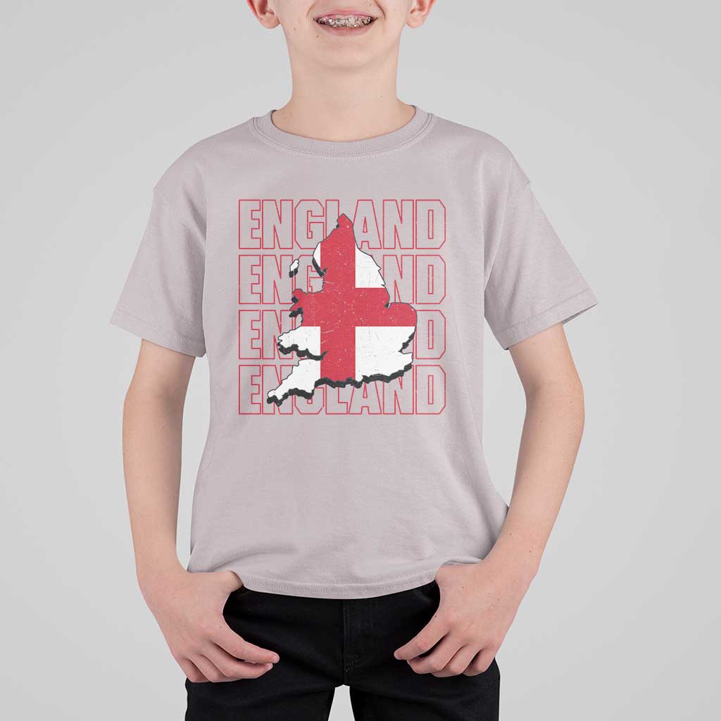 England Map St George's Cross English Roots T Shirt For Kid
