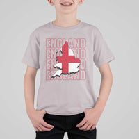 England Map St George's Cross English Roots T Shirt For Kid