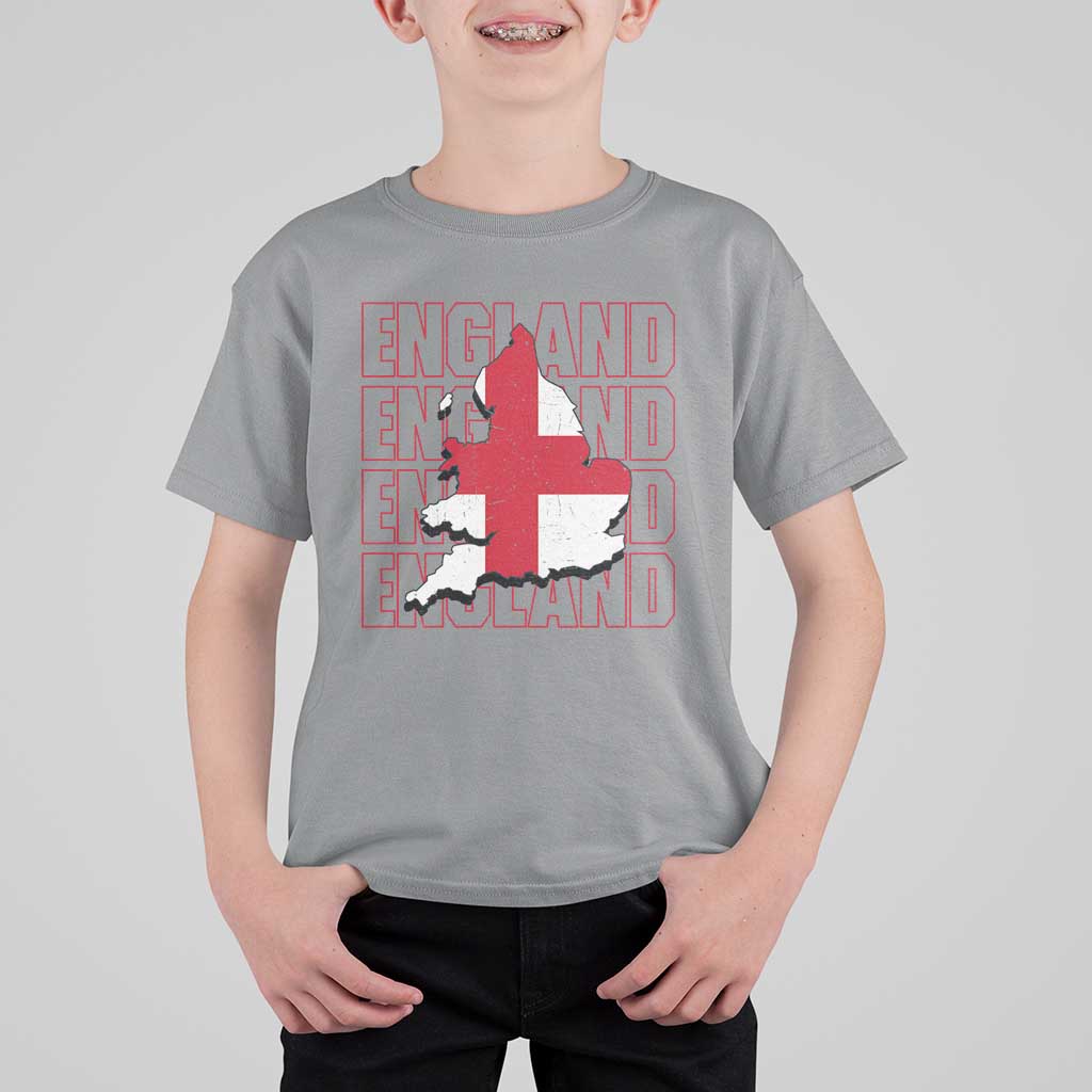 England Map St George's Cross English Roots T Shirt For Kid