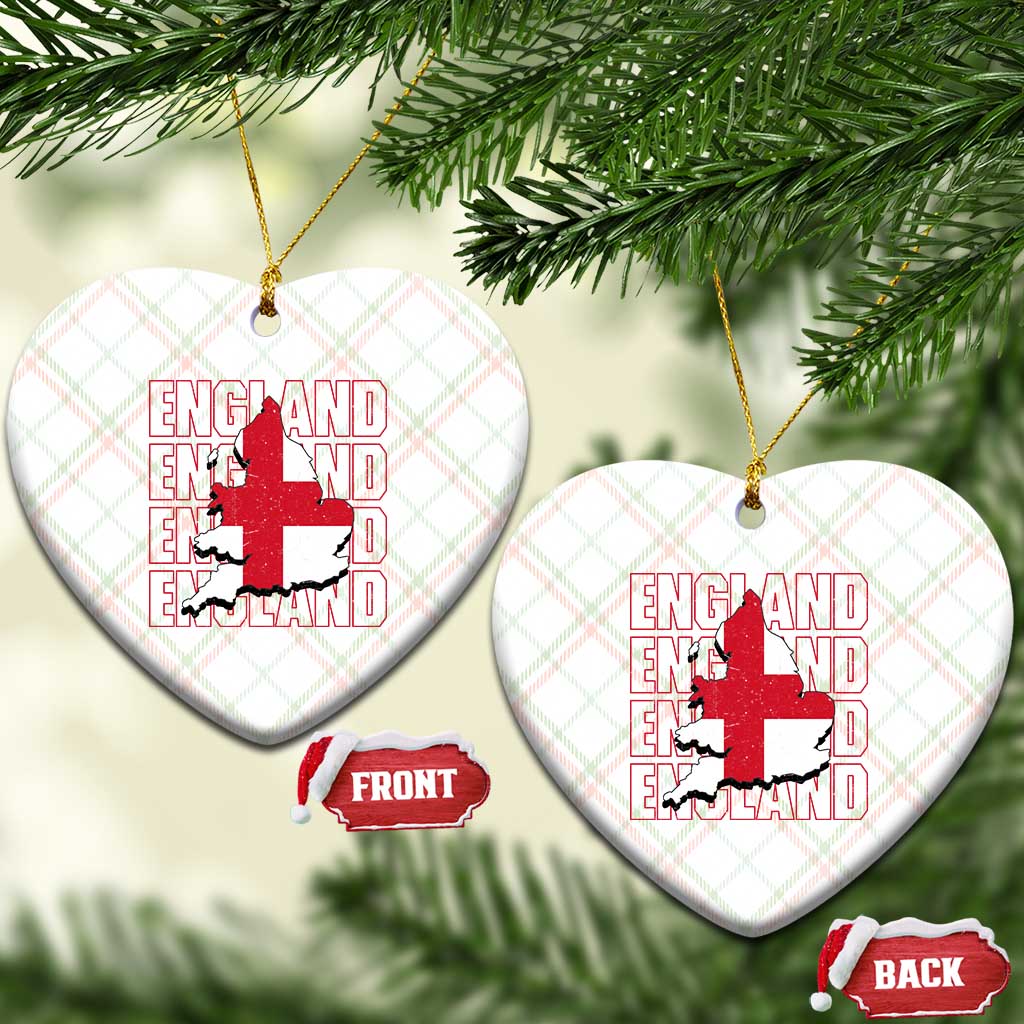 England Map St George's Cross English Roots Ceramic Ornament