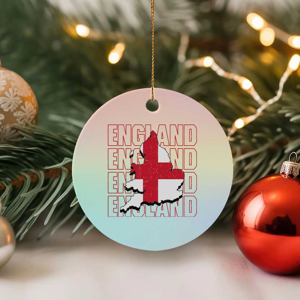 England Map St George's Cross English Roots Ceramic Ornament