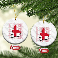 England Map St George's Cross English Roots Ceramic Ornament