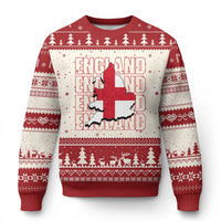 England Map St George's Cross English Roots Ugly Christmas Sweater