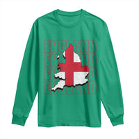 England Map St George's Cross English Roots Long Sleeve Shirt