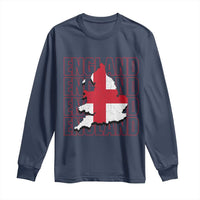 England Map St George's Cross English Roots Long Sleeve Shirt