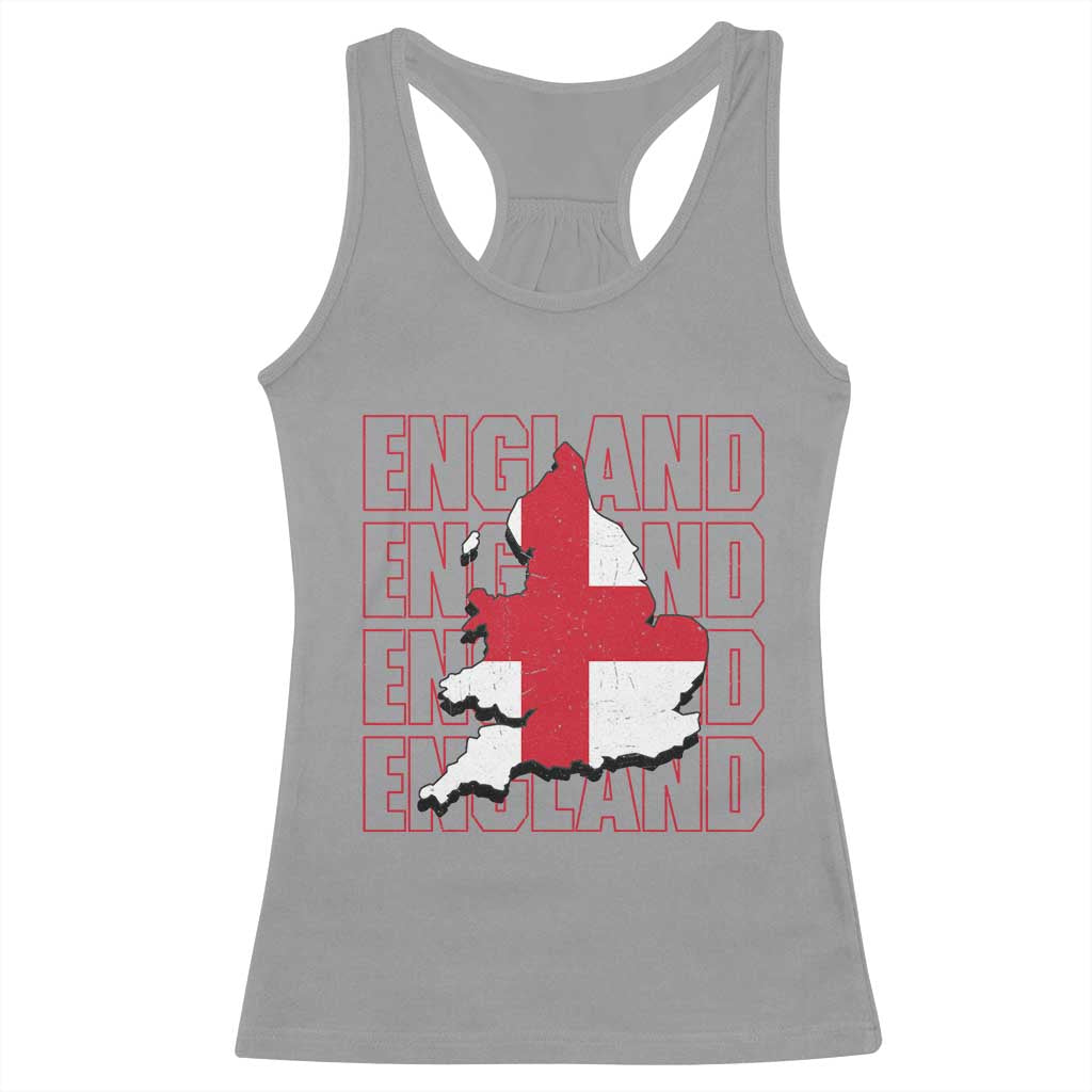 England Map St George's Cross English Roots Racerback Tank Top