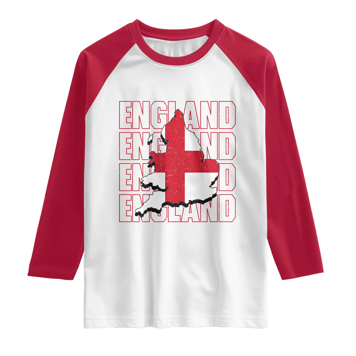 England Map St George's Cross English Roots Raglan Shirt