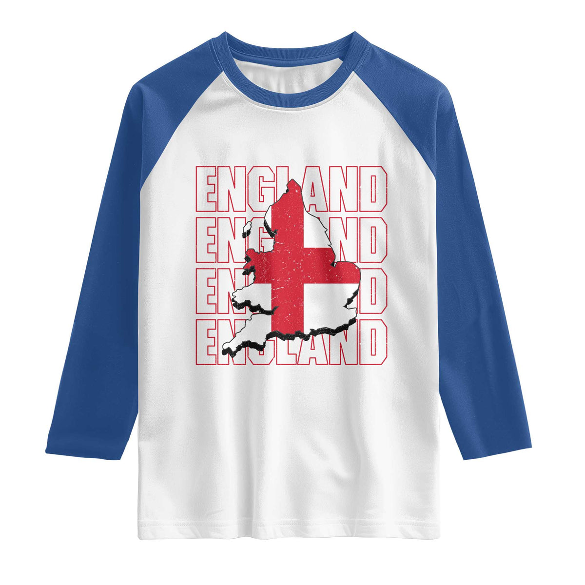 England Map St George's Cross English Roots Raglan Shirt