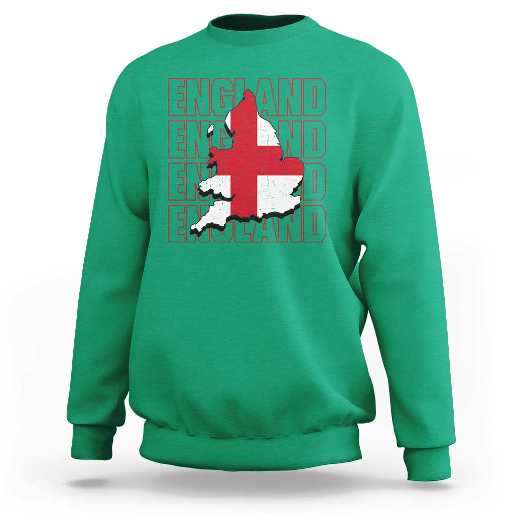 England Map St George's Cross English Roots Sweatshirt