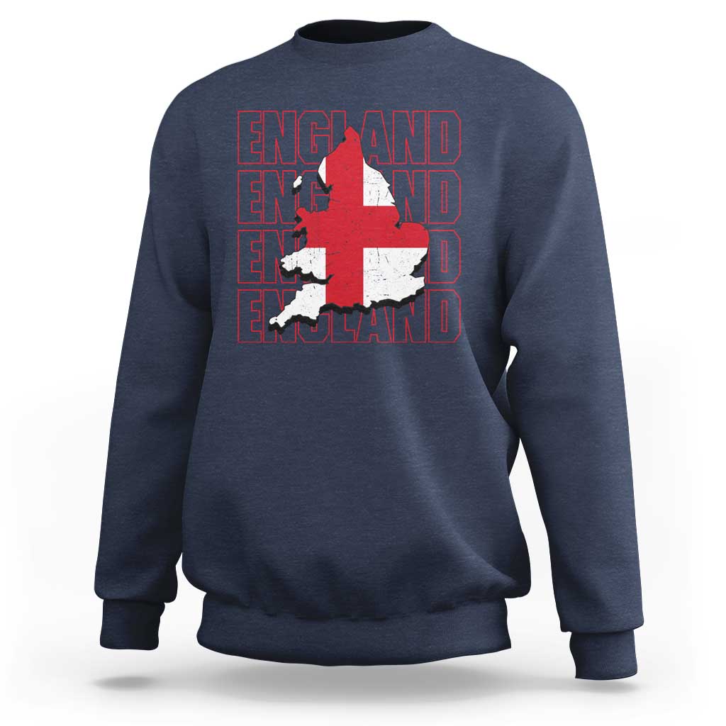 England Map St George's Cross English Roots Sweatshirt