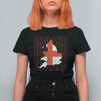 England Map St George's Cross English Roots T Shirt For Women