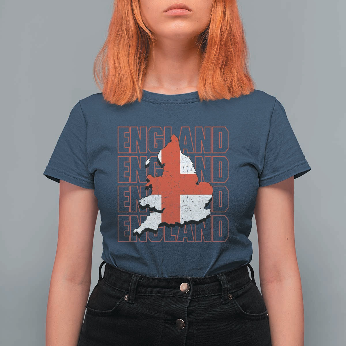 England Map St George's Cross English Roots T Shirt For Women