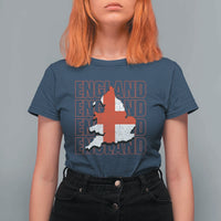 England Map St George's Cross English Roots T Shirt For Women