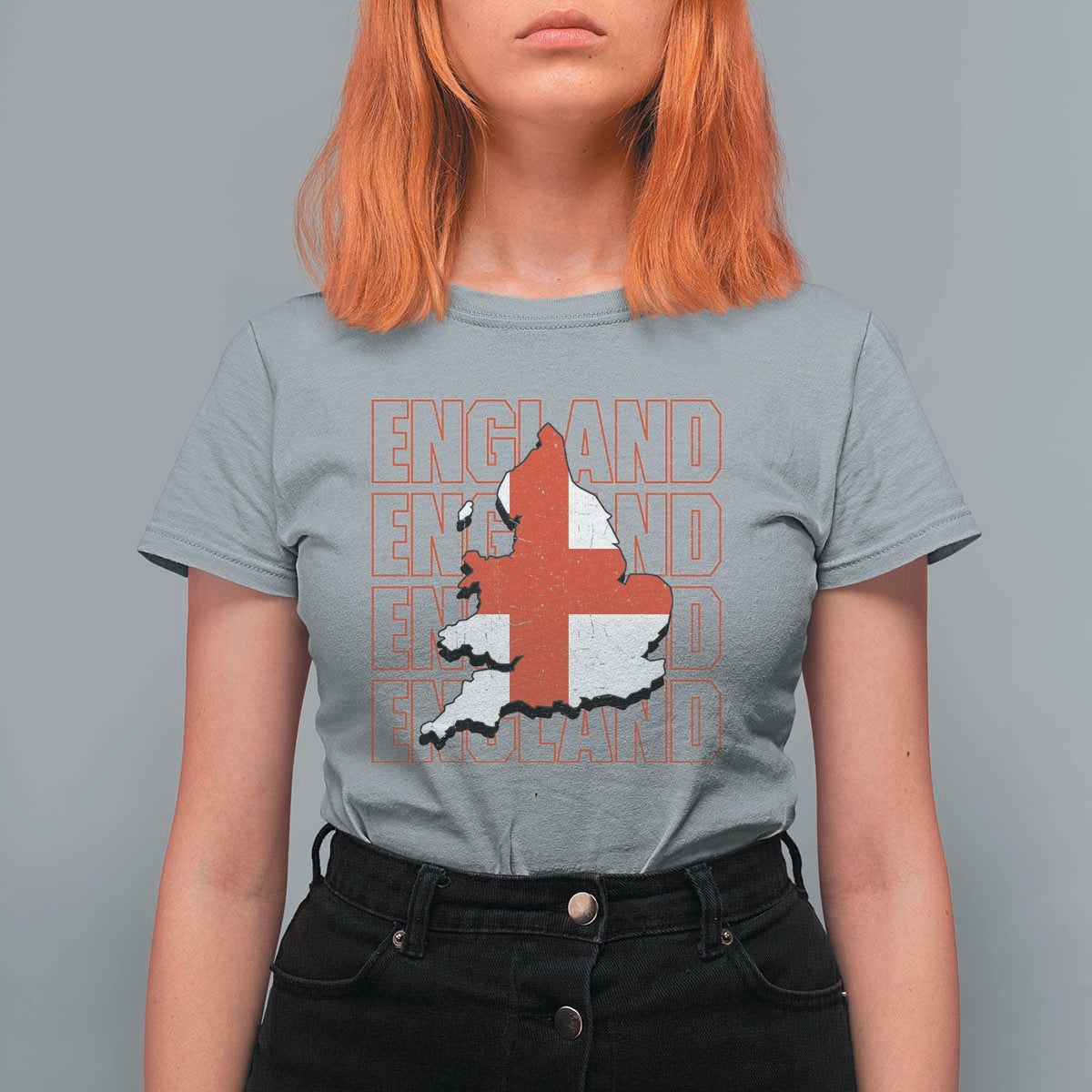 England Map St George's Cross English Roots T Shirt For Women