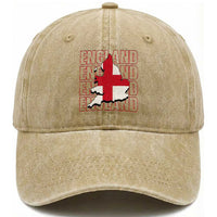 England Map St George's Cross English Roots Washed Cotton Baseball Cap