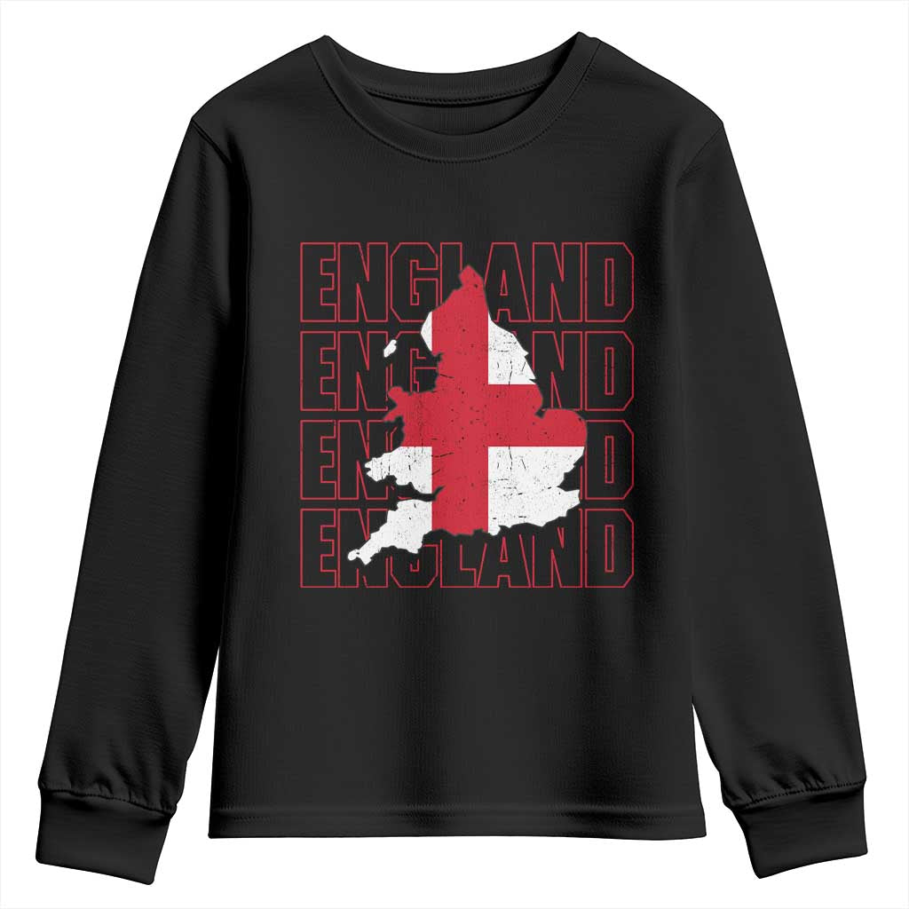 England Map St George's Cross English Roots Youth Sweatshirt