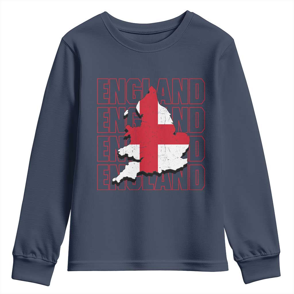 England Map St George's Cross English Roots Youth Sweatshirt