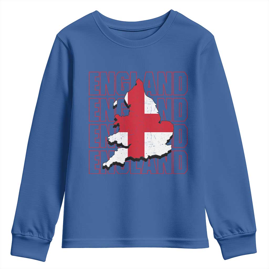 England Map St George's Cross English Roots Youth Sweatshirt