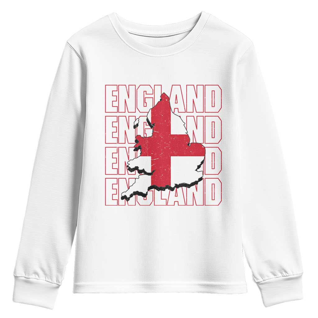 England Map St George's Cross English Roots Youth Sweatshirt