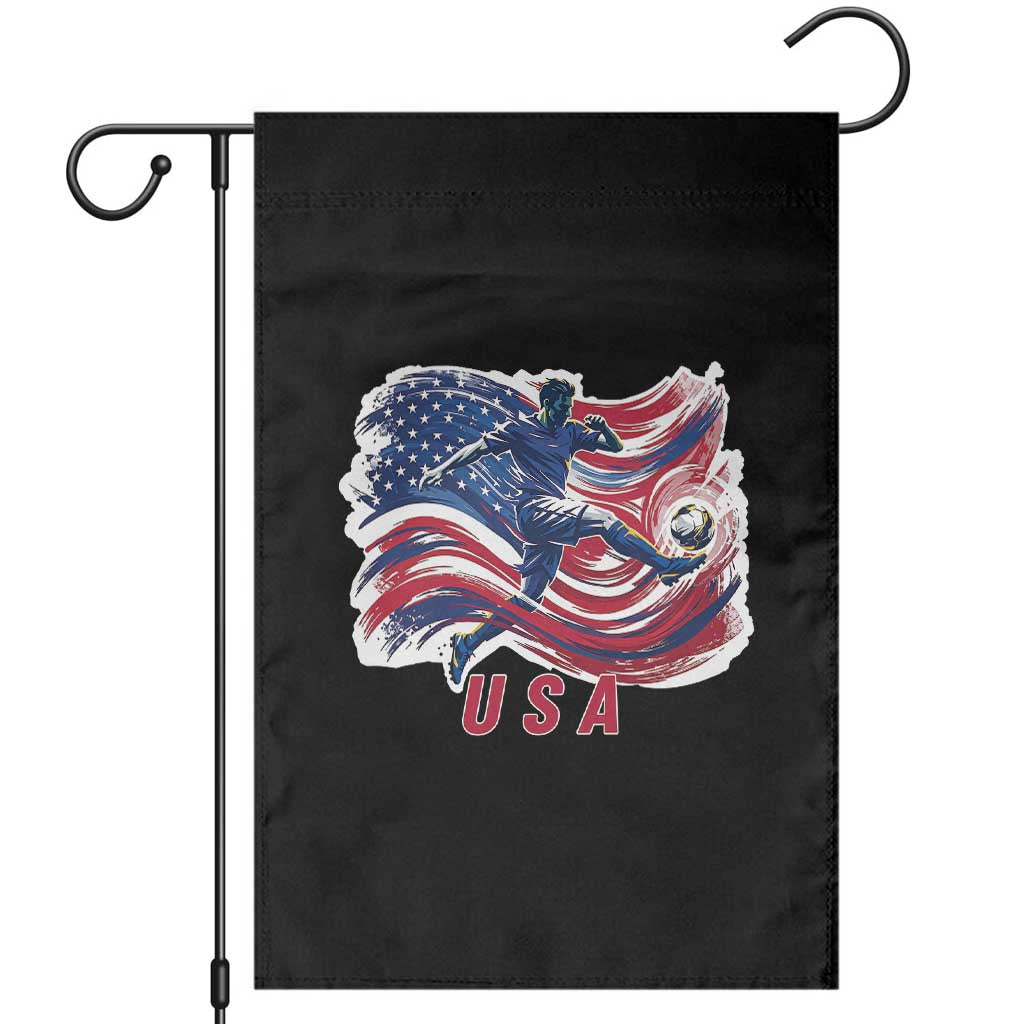 USA Soccer Fan American Flag Garden Flag