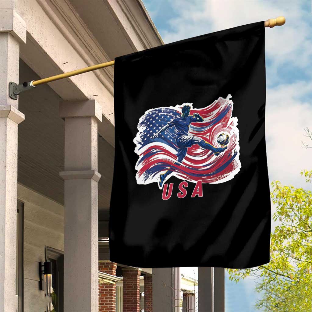 USA Soccer Fan American Flag Garden Flag