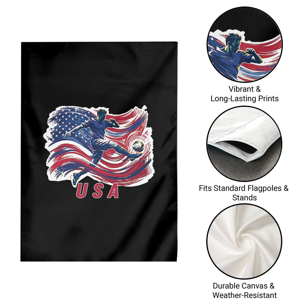 USA Soccer Fan American Flag Garden Flag