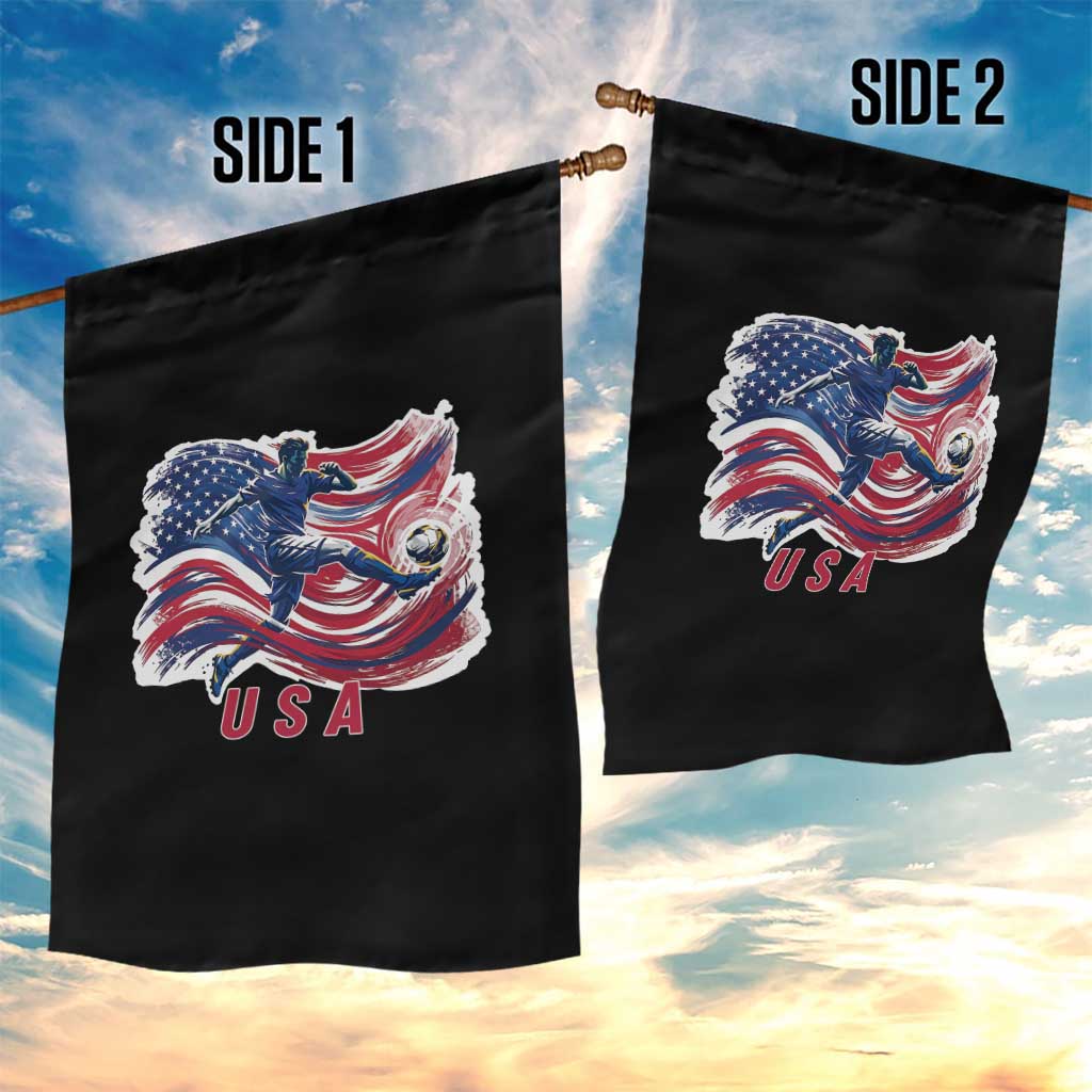 USA Soccer Fan American Flag Garden Flag