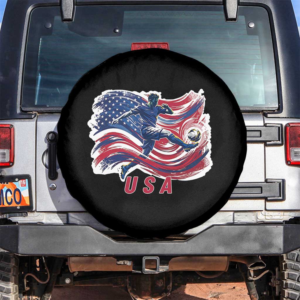 USA Soccer Fan American Flag Spare Tire Cover