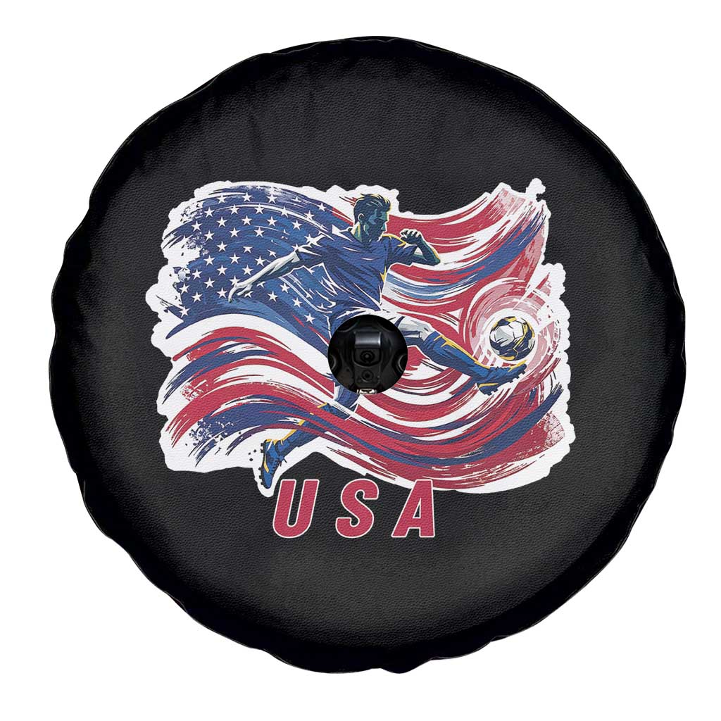 USA Soccer Fan American Flag Spare Tire Cover