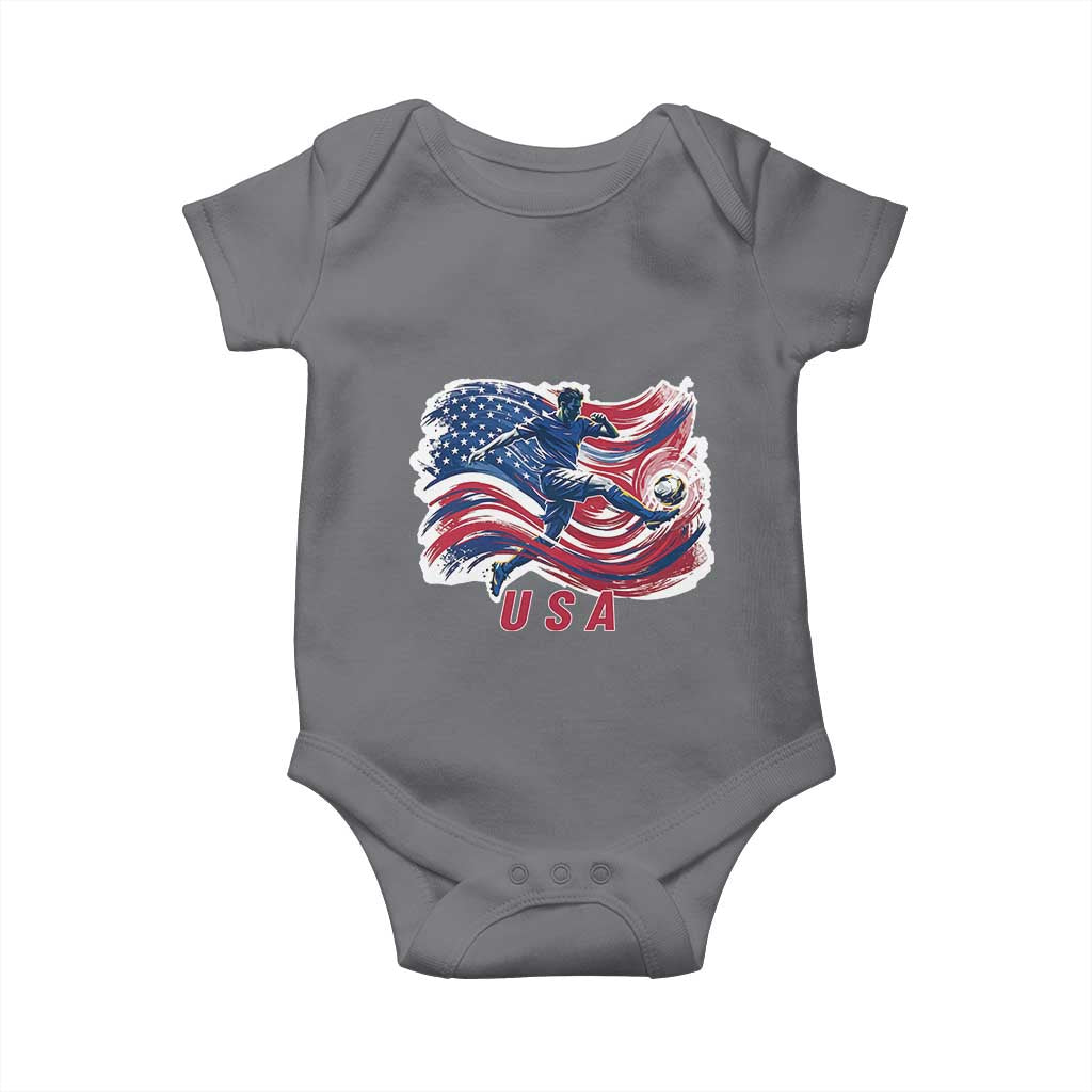 USA Soccer Fan American Flag Baby Onesie