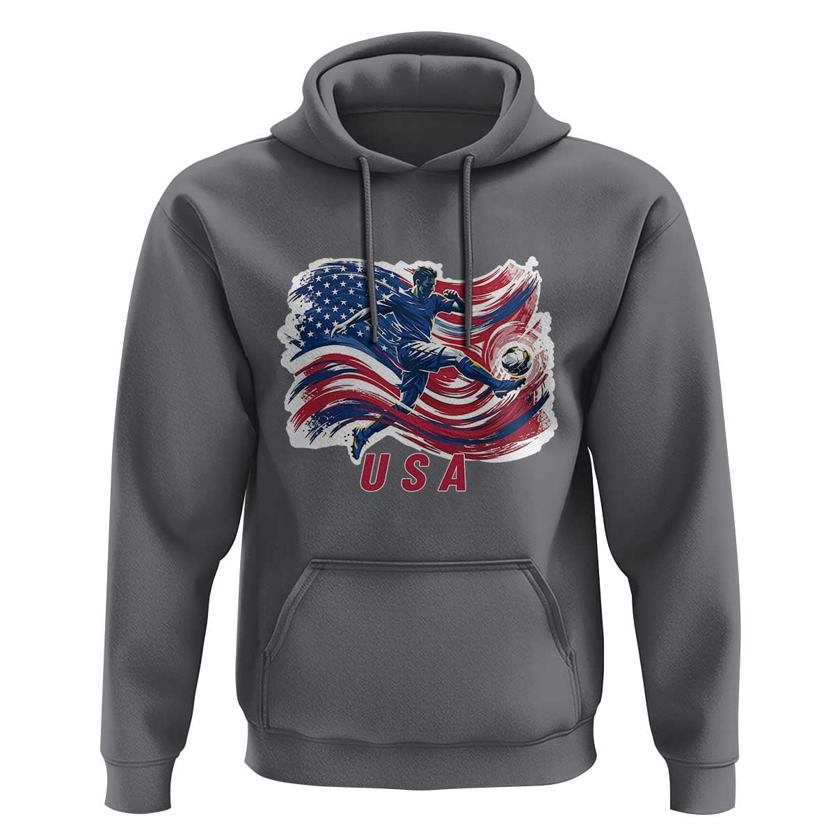 USA Soccer Fan American Flag Hoodie