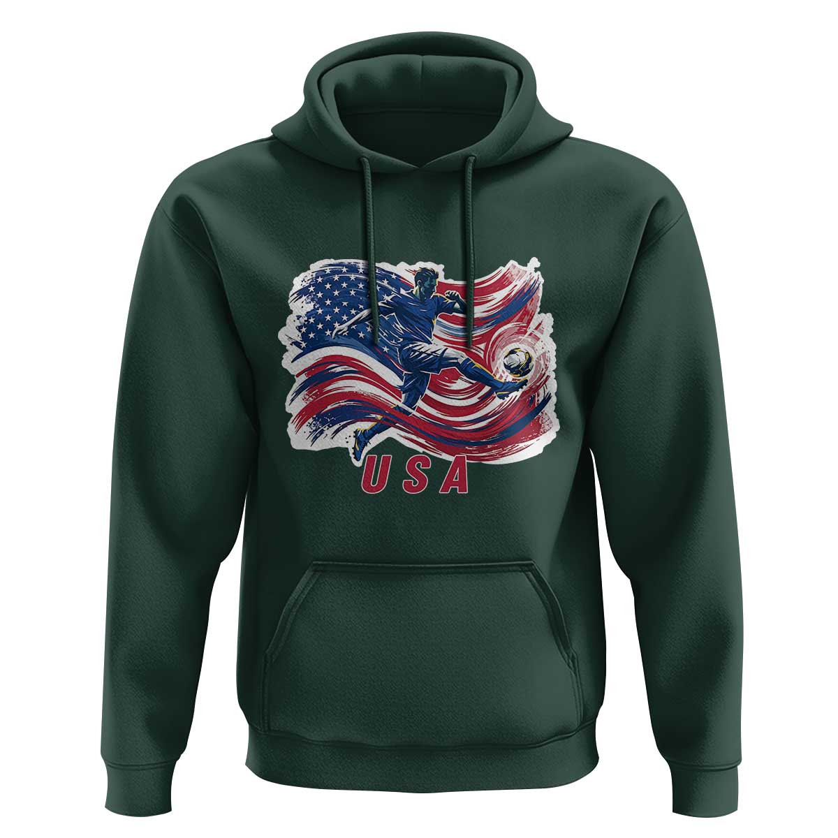 USA Soccer Fan American Flag Hoodie