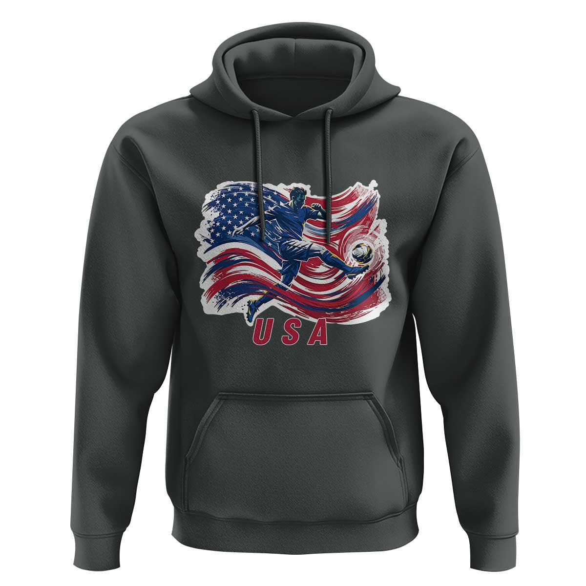 USA Soccer Fan American Flag Hoodie