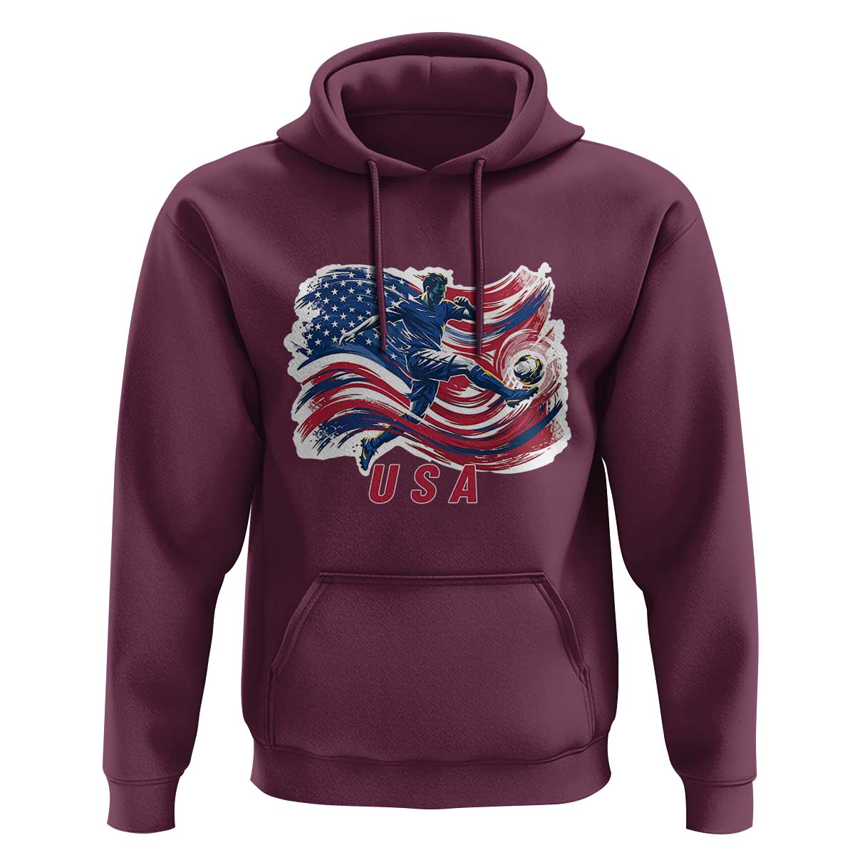 USA Soccer Fan American Flag Hoodie