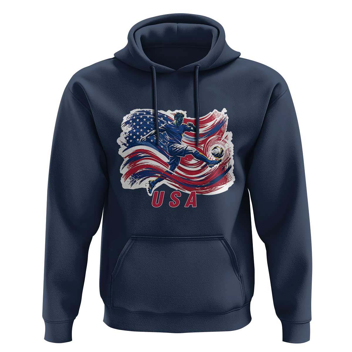 USA Soccer Fan American Flag Hoodie