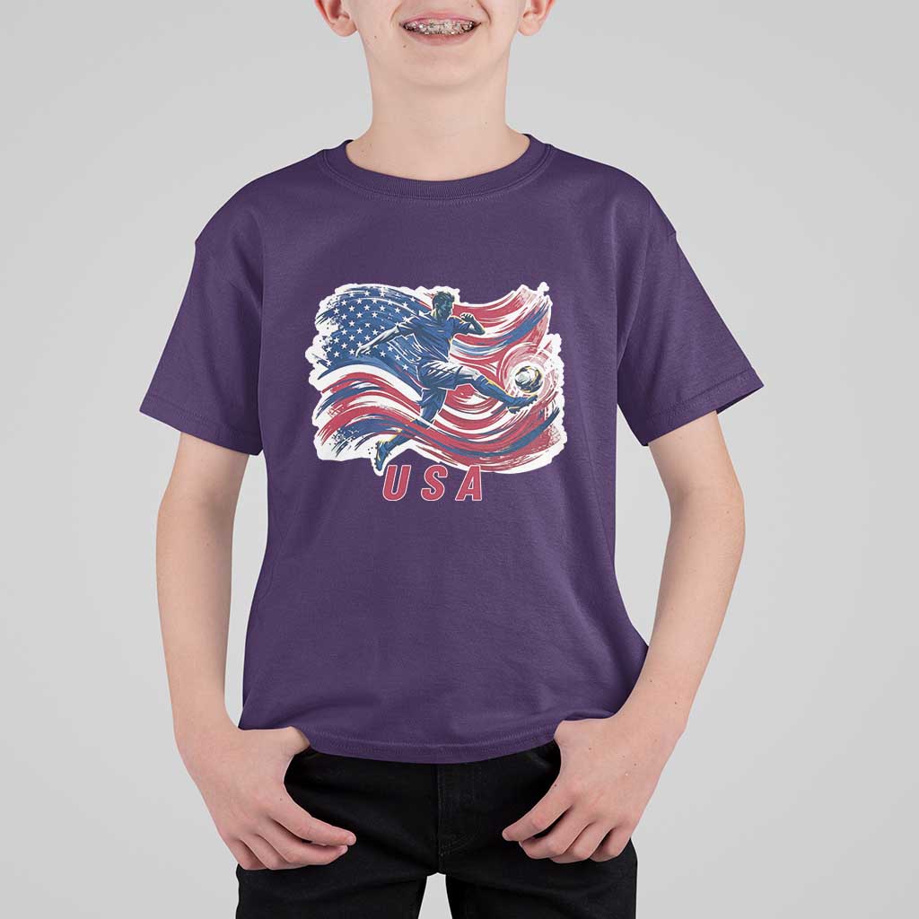 USA Soccer Fan American Flag T Shirt For Kid
