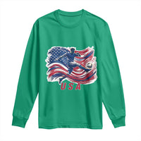 USA Soccer Fan American Flag Long Sleeve Shirt