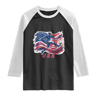 USA Soccer Fan American Flag Raglan Shirt