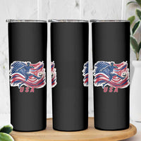 USA Soccer Fan American Flag Skinny Tumbler