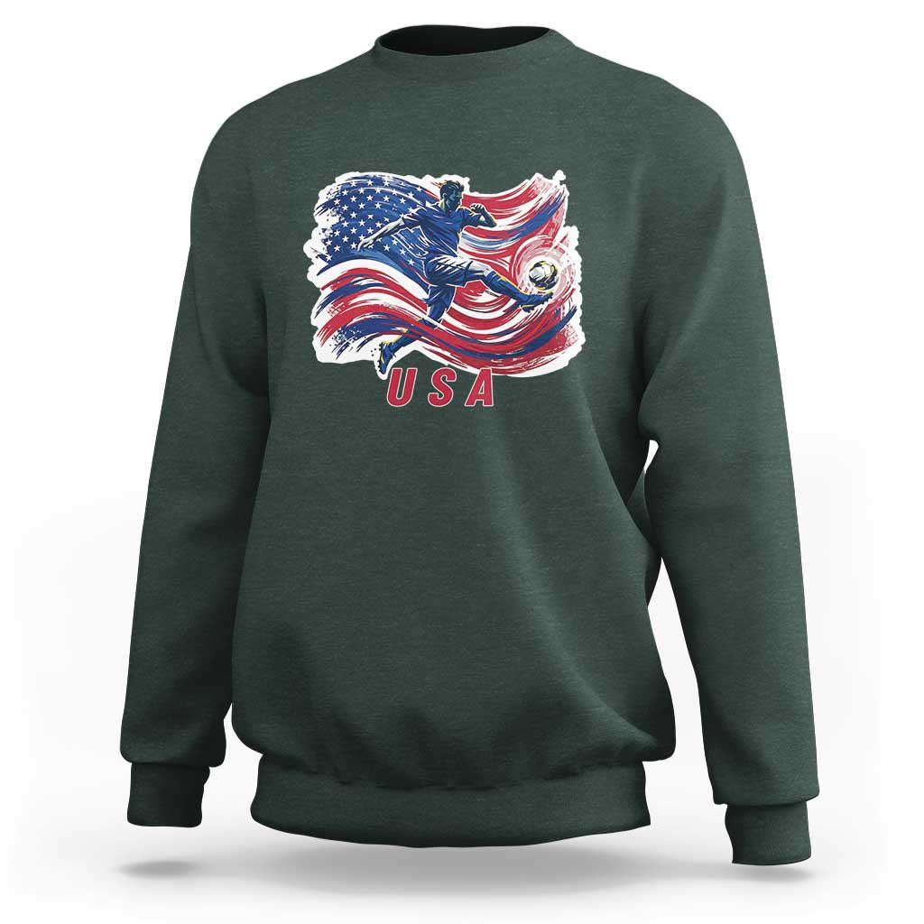 USA Soccer Fan American Flag Sweatshirt